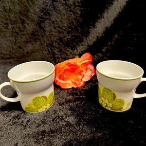 Noritake Hawaiian Holidays Younger Image China Tea Coffee Cups Set of 2